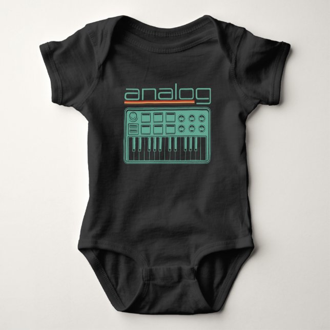 Modular Synthesizer Acid Analogue Synth Baby Bodysuit (Front)