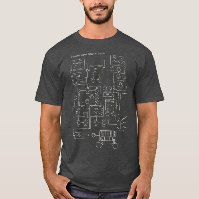 Modular Synthesizer Electronic Musician T-Shirt (Front)