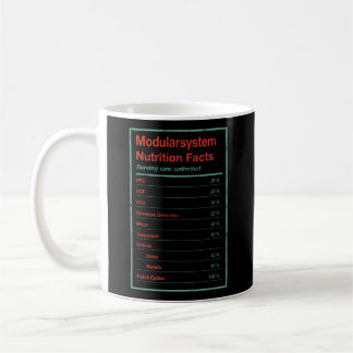 Modular System Nutrition Facts Eurorack Synth Vcf Coffee Mug