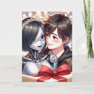 Moe Chatbot Love Male Female Robot Anime Christmas Holiday Card