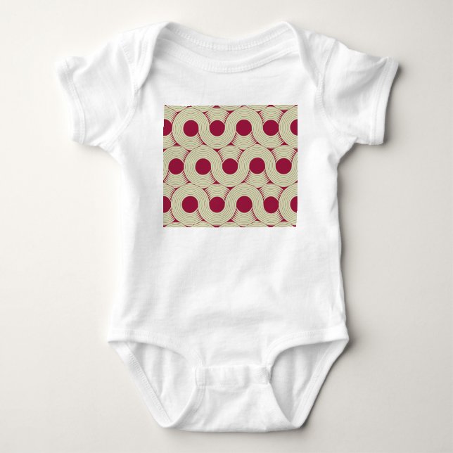 Moebius Stripe: Infinite Red-Green Tile Baby Bodysuit (Front)