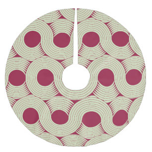 Moebius Stripe: Infinite Red-Green Tile Brushed Polyester Tree Skirt