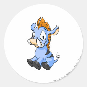 Moehog Blue Classic Round Sticker