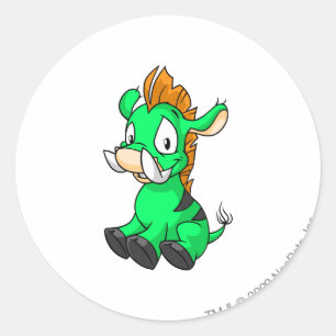 Moehog Green Classic Round Sticker