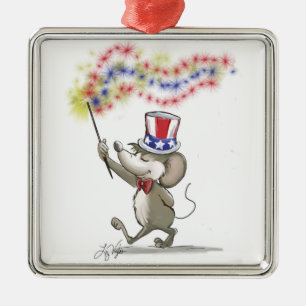 Moe's Happy 4th of July Premium Square Ornament