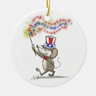 Moe's Happy 4th of July Round Ornament