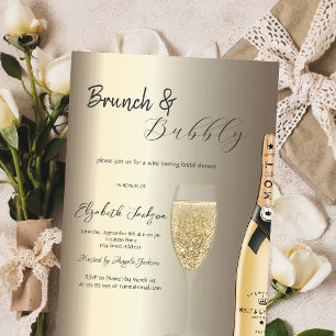  Moet Bottle Glass Champagne Bridal Shower Invitation