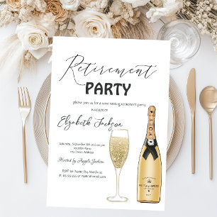 Moet Bottle Glass Retirement Party Invitation