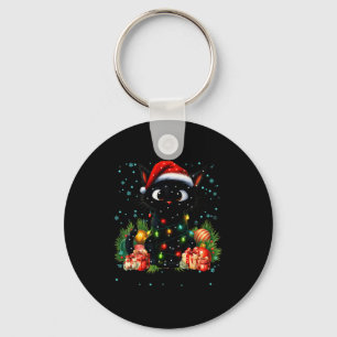 Moewy Christmas Black Cute Cat Santa Hat Xmas Wome Key Ring