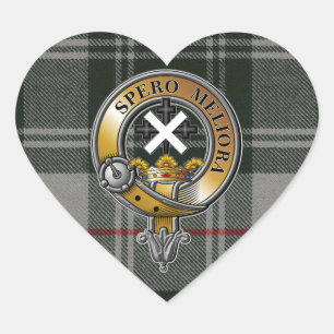 Moffat Tartan & Badge Heart Sticker