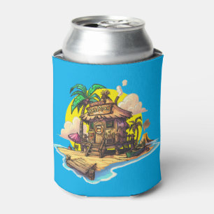 Mog Mog Island Colour Drink Holder by Eryck Webb Can Cooler