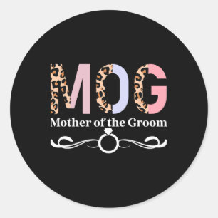 Mog Mother Of The Groom Leopard Mama Of The Groom  Classic Round Sticker