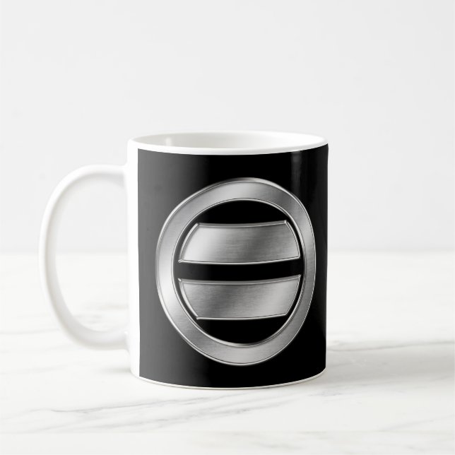 Mogami Clan Kamon Silver Chrome Coffee Mug (Left)