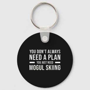 Mogul Skiing Men Women Kids Funny Key Ring