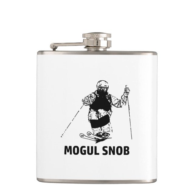 Mogul Skiing Snob Hip Flask (Front)