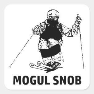 Mogul Skiing Snob Square Sticker