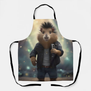 "Mohawk Capybara: Rockin' the River!" Apron
