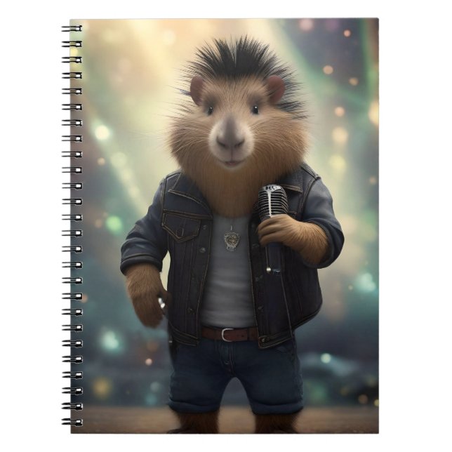 "Mohawk Capybara: Rockin' the River!" Notebook (Front)