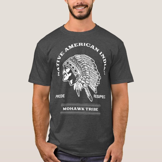 Mohawk Inspired Native American Tribe Related T-Shirt (Front)