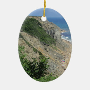 Mohegan Bluffs Block Island Ceramic Ornament