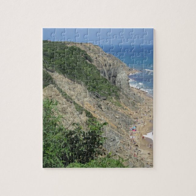 Mohegan Bluffs Block Island Jigsaw Puzzle (Vertical)