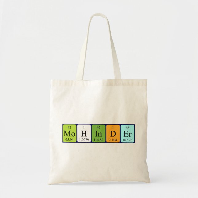 Mohinder periodic table name tote bag (Front)