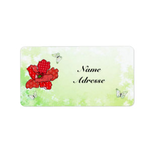 Mohn und Schmetterlinge  Label