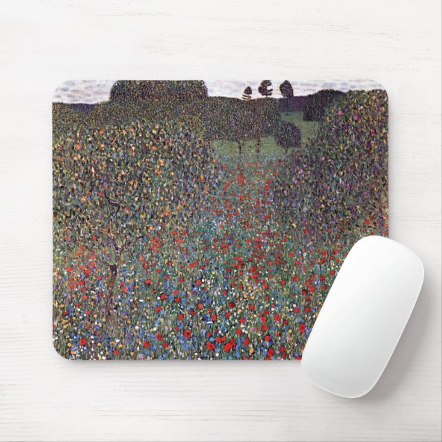 Mohnfeld, Gustav Klimt Mouse Pad (With Mouse)