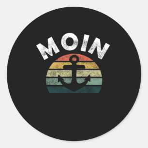 Moin North North German North Sea Anchor Classic Round Sticker