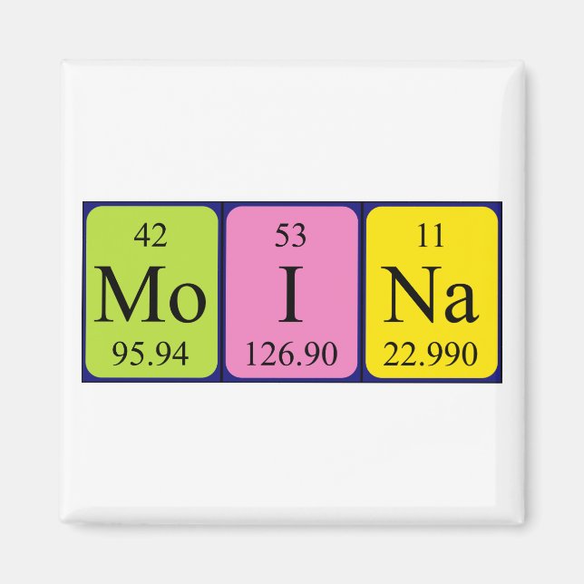 Moina periodic table name magnet (Front)