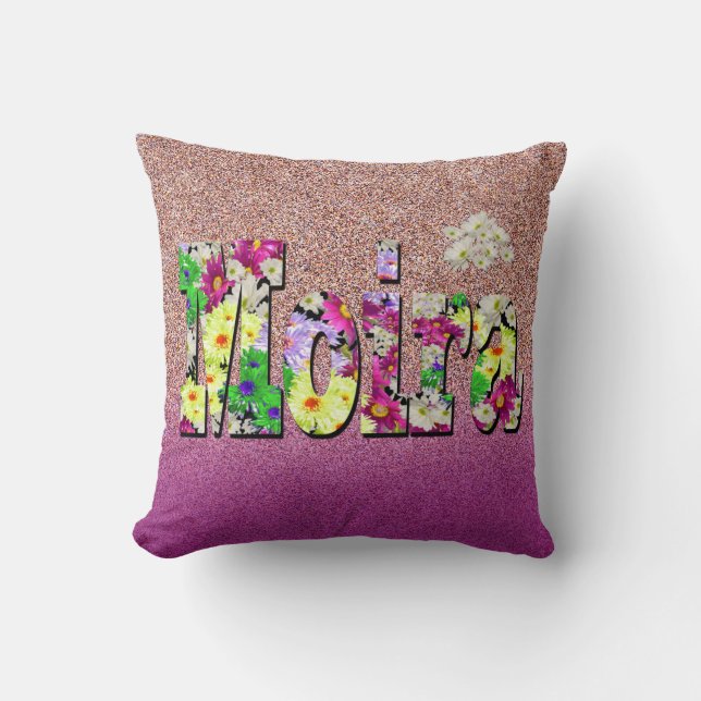 Moira, Girls Name With Daisies,   Cushion (Front)