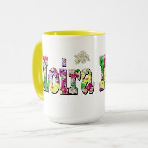 Moira, Girls Name With Daisies, Mug