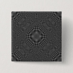 Moire Checkers by Kenneth Yoncich 15 Cm Square Badge