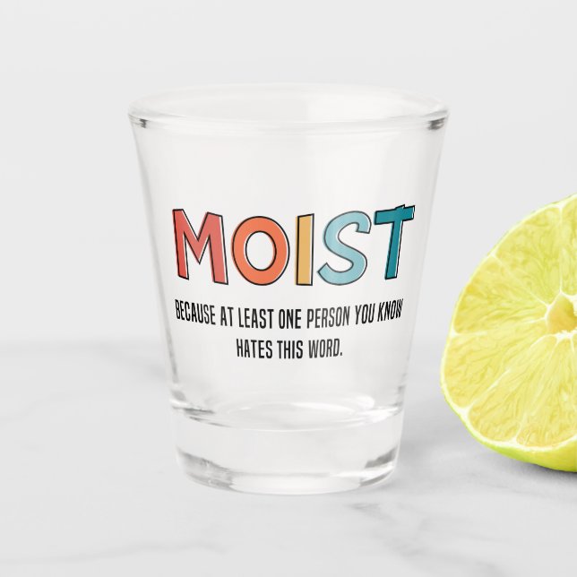 Moist Funny Saying Moist Humour Funny Gifts Shot Glass (Front)