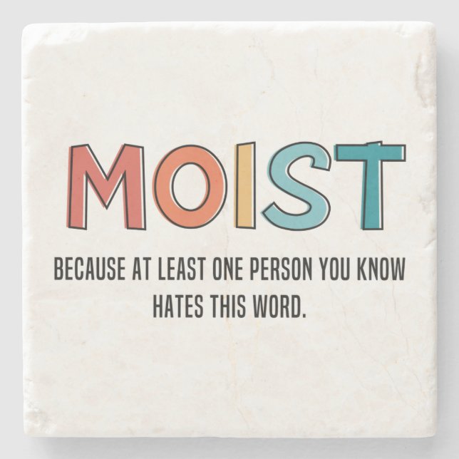Moist Funny Saying Moist Humour Funny Gifts Stone Coaster (Front)