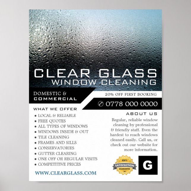Moist Window, Window Cleaning Advertising Poster (Front)