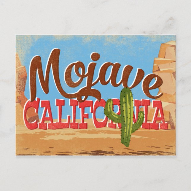 Mojave California Cartoon Desert Vintage Travel Postcard (Front)