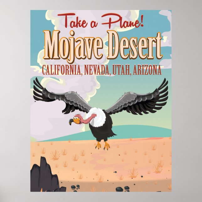 Mojave Desert cartoon vacation print. Poster (Front)