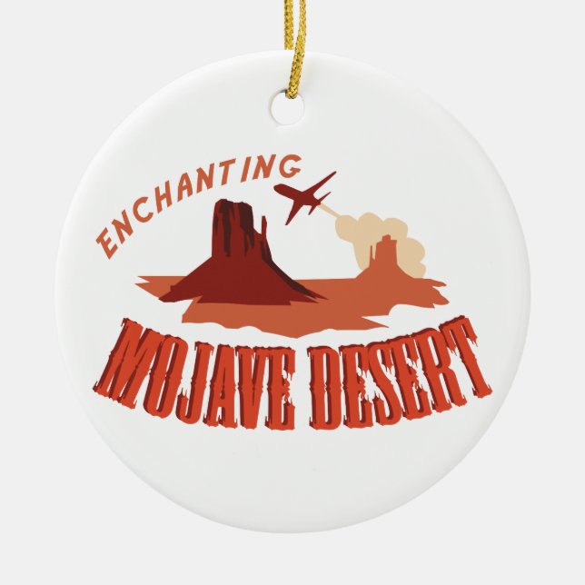 Mojave Desert Ceramic Ornament (Front)