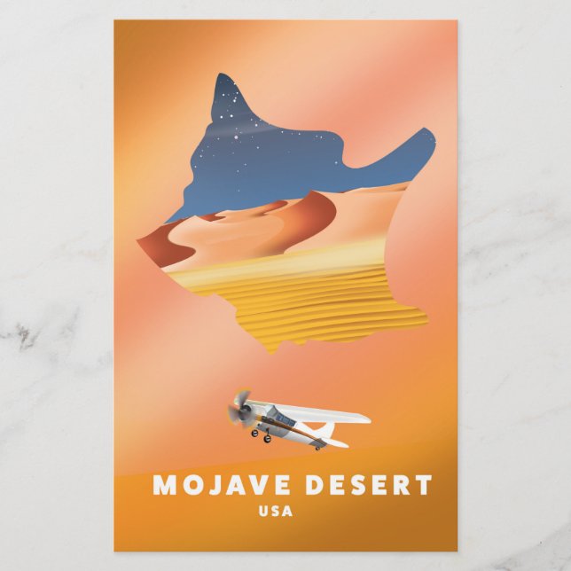 Mojave Desert USA map Stationery (Front)