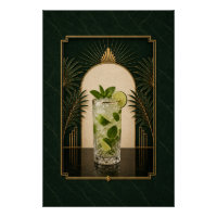 Mojito Art Deco Poster | Bar Art