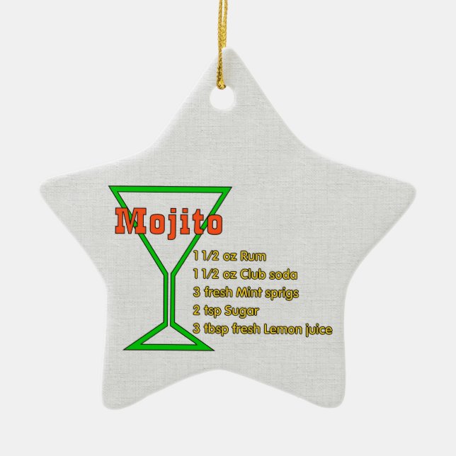 Mojito Ceramic Ornament (Front)