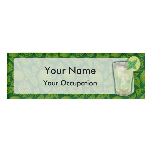 Mojito cocktail name tag (Front)