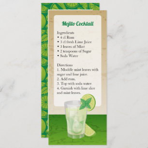Mojito Cocktail Recipe Invitation