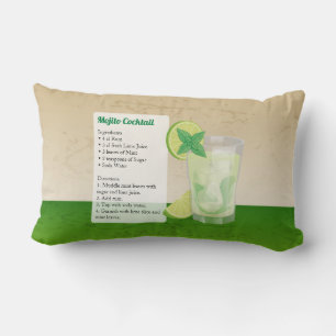 Mojito Cocktail Recipe Lumbar Cushion