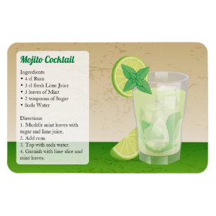 Mojito Cocktail Recipe Magnet