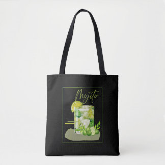Mojito Cocktail Watercolor Art Tote Bag