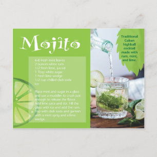 Mojito Drink Recipe Postcard