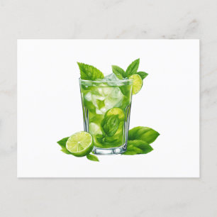 mojito illustration postcard