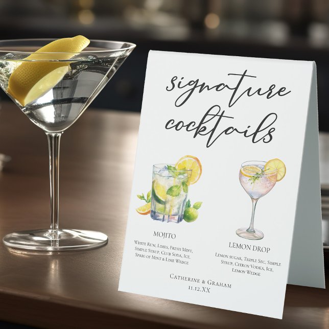 Mojito Lemon Drop Summer Signature Cocktails Menu (Creator Uploaded)